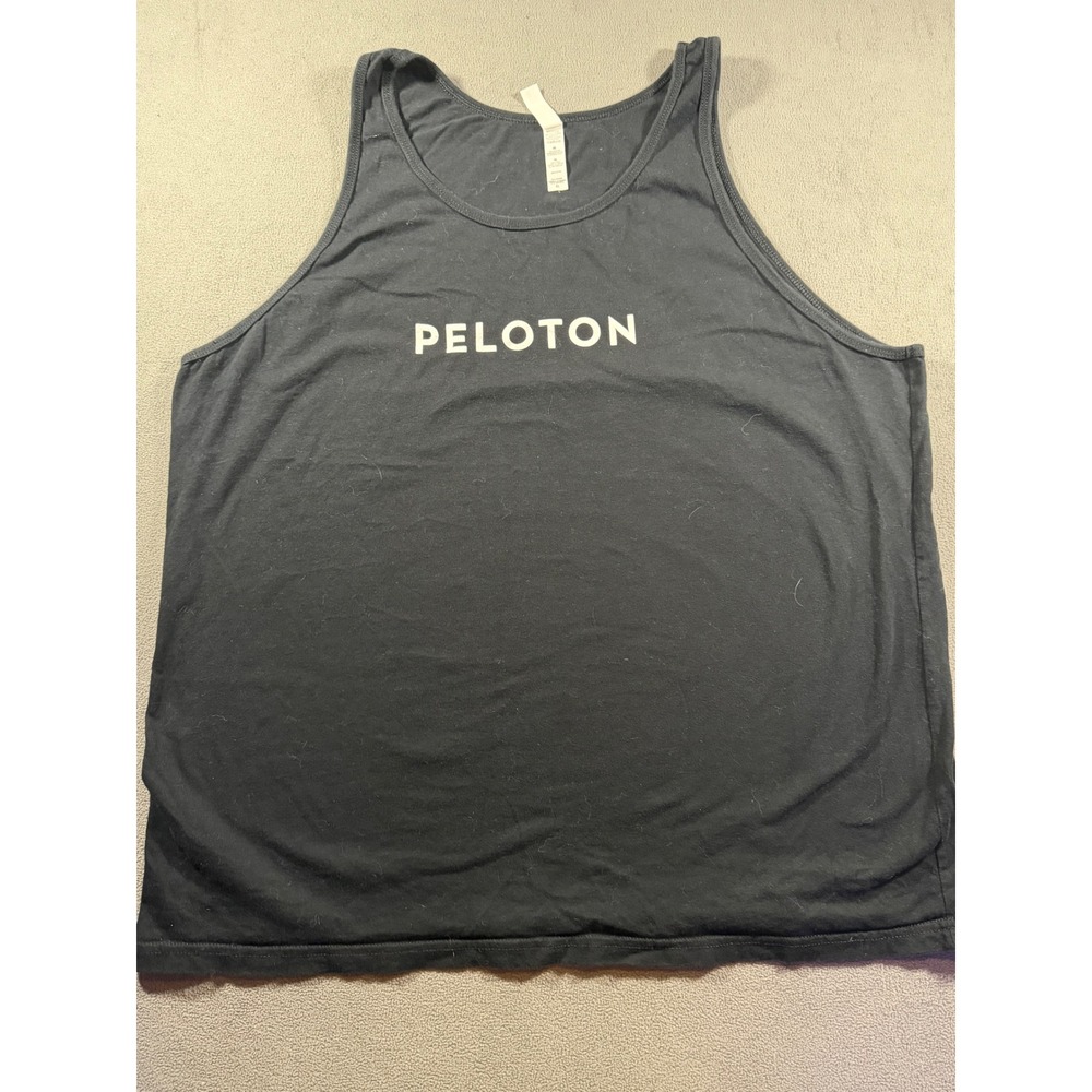 Peloton Mens Graphic Tank Top Black Cotton Logo Sleeveless Shirt XL